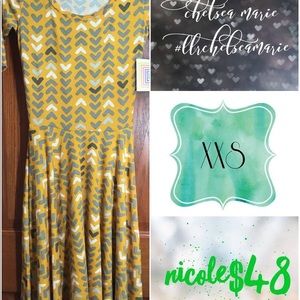 LuLaRoe Nicole Dress XXS hearts NWT
